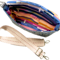 Striped Pastel Avante Garde and Grey Fabric Fiona Foldover