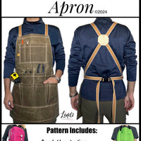 Aaron Apron PDF Sewing Pattern (includes an A0 File, Projector File, and Video!)