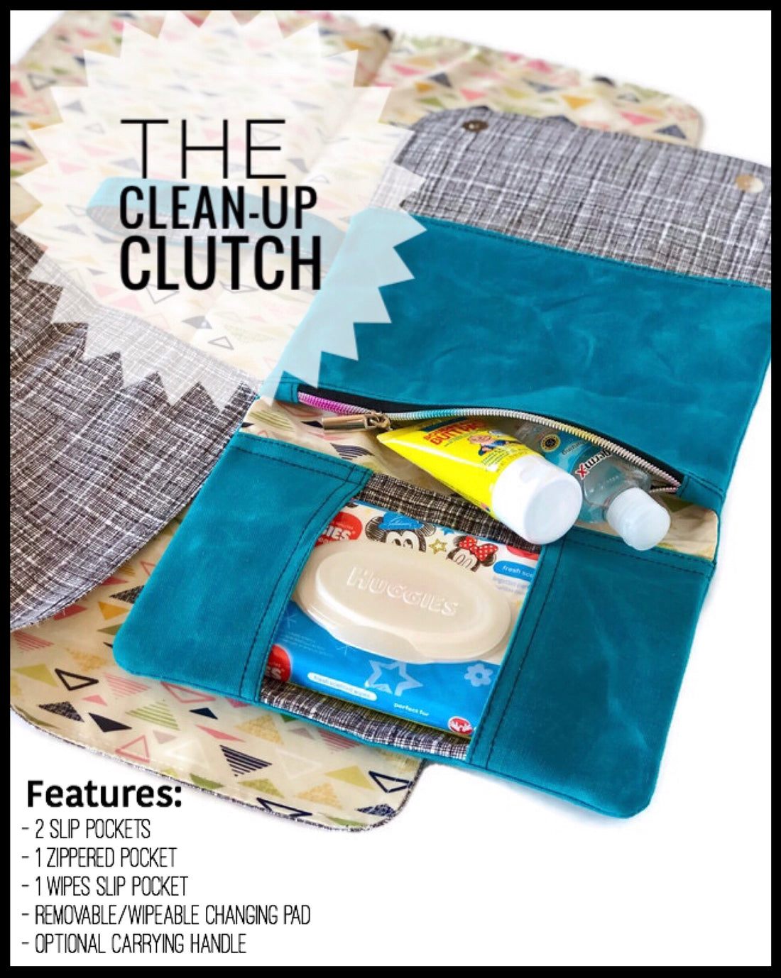 Cleanup Clutch PAPER PATTERN (includes video!)