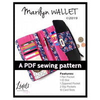 Marilyn Wallet PDF Sewing Pattern (includes SVGs, A0 File, Projector File, and Video!)