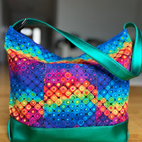 Rainbow and turquoise cotton Stephie Shoulder bag