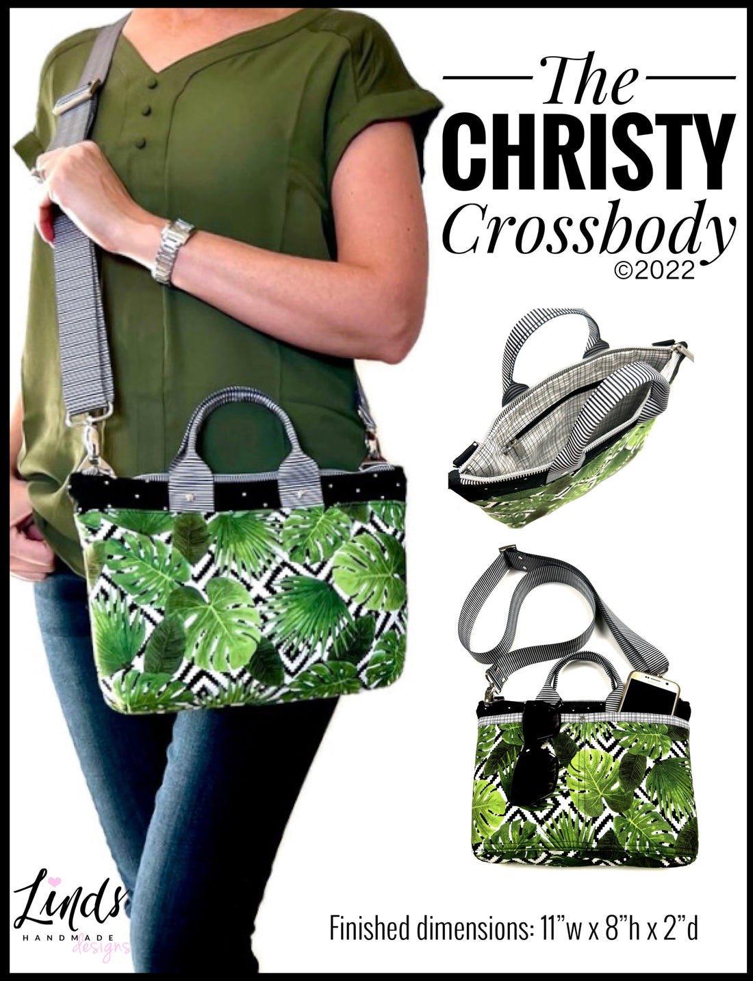 Christy Crossbody PDF Sewing Pattern (includes SVGs, A0 File, Projector File and Video!)