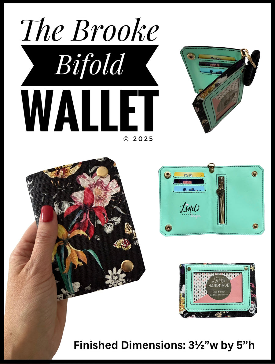 Brooke Bifold Wallet PDF Sewing Pattern (Includes SVGs, and Video!)