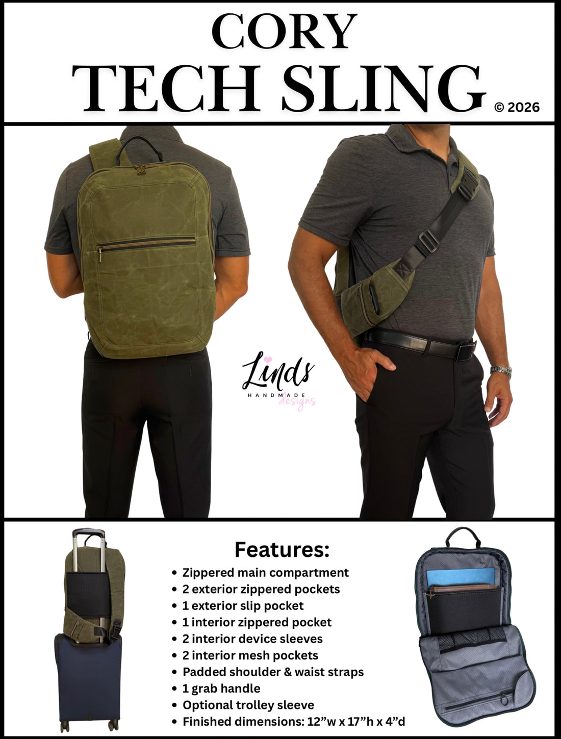 Cory Tech Sling PDF Sewing Pattern (Includes an A0 File, Projector File and Video!)