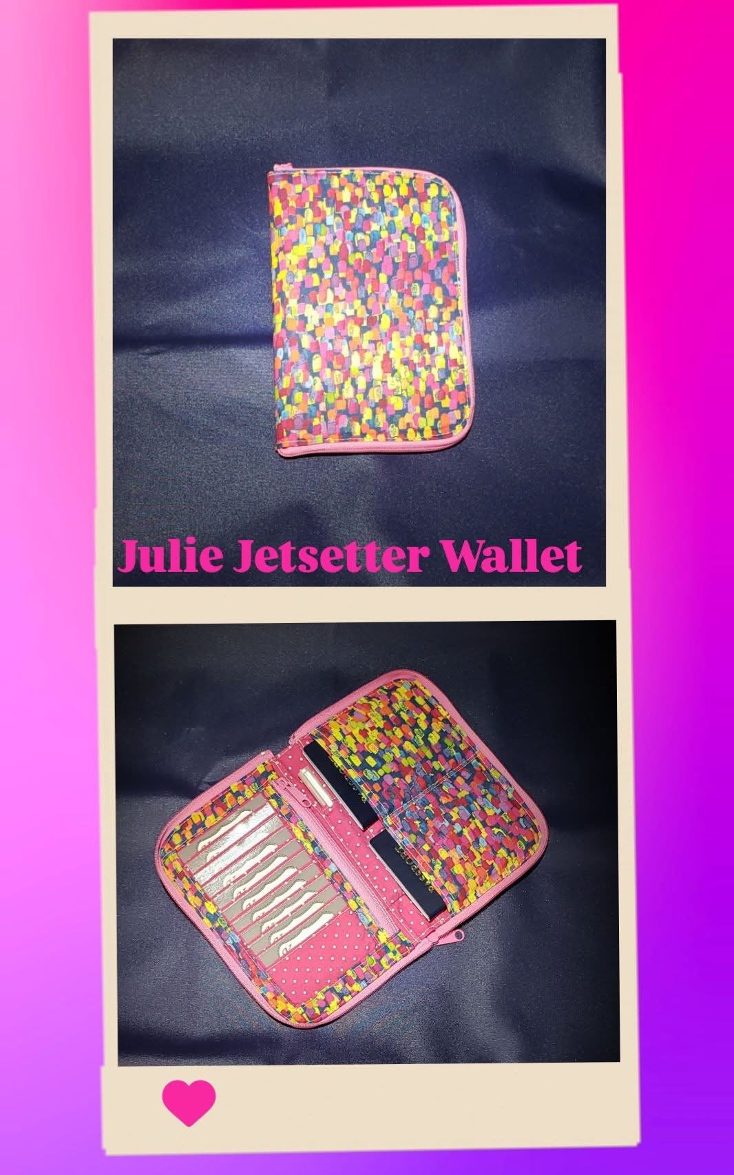 Julie Jetsetter Wallet PDF Sewing Pattern (includes SVGs, Projector File and Video!)
