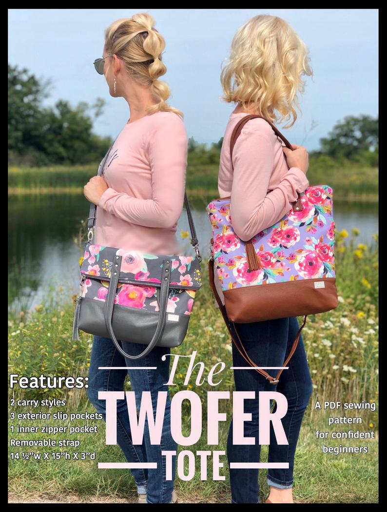 Twofer Tote PDF Sewing Pattern (includes A0 Files and video!)