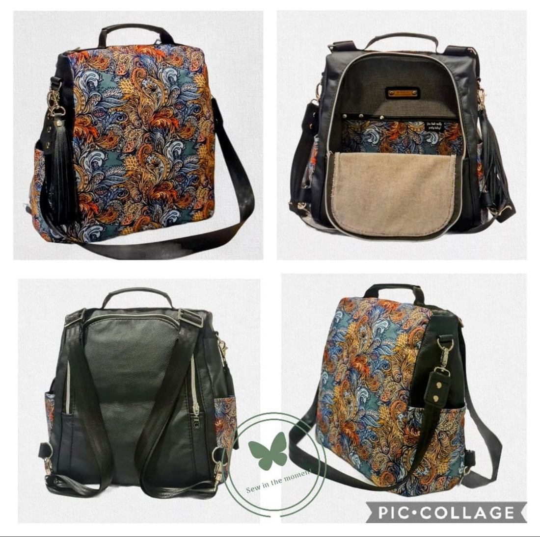 With instruction - 3 ways leather backpack pattern PDF instant download  ACC-40