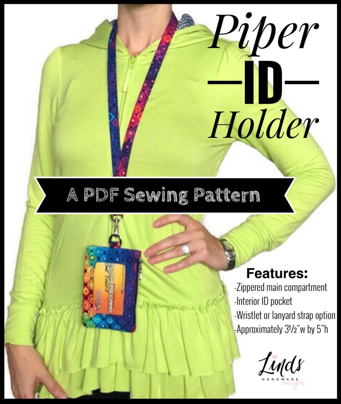 Piper ID Holder PDF Sewing Pattern (includes SVGs and video!)