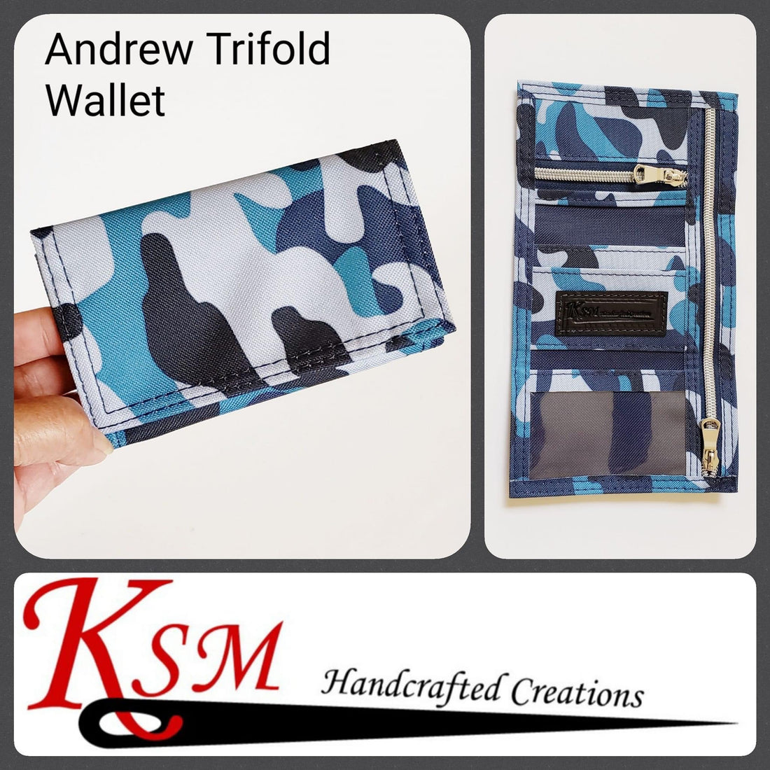 Andrew Trifold Wallet PDF Sewing Pattern (includes SVGs, A0, Projector Files and video!)