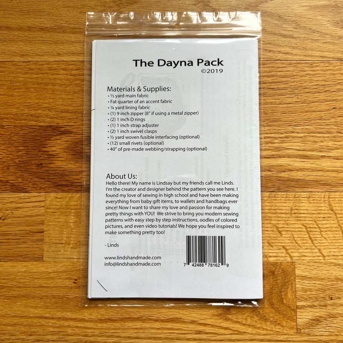 Dayna Pack PAPER PATTERN